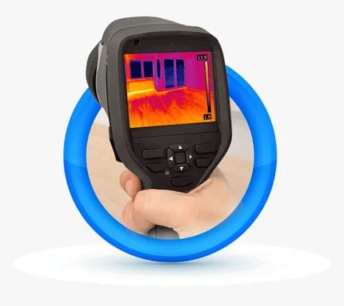Caméra thermique utilisée pour examiner une surface