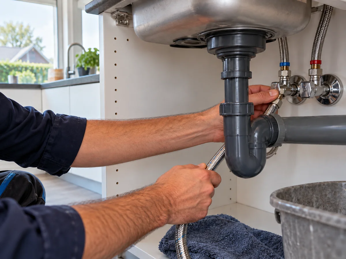 Remplacement d’un flexible sous évier — service de plomberie à Wavre